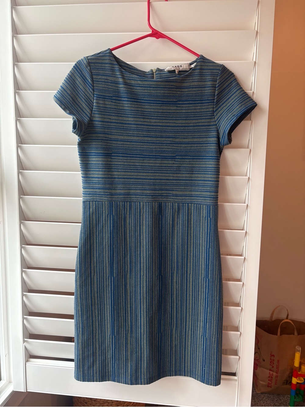 Sade New York Blue Striped Short-Sleeve Mini Dress